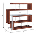 Buck Ii Clear Glass, Chrome High Gloss Finish Writing Desk With Shelf Walnut Synthetic Wood