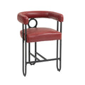 Coolmore Bar Stools Set Of 2, Modern Bar Stool With Back, Black Metal Frames, Upholstered Bar Stools For Kitchen Island, Pub, Club Wine Red Pu Wine Red Foam Pu Leather