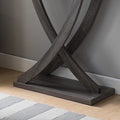 Modern Console Table With Curved Intersecting Legs And Spacious Top In Distressed Grey Gray Mdf