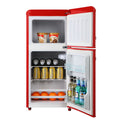 3.5Cu.Ft Compact Refrigerator Mini Fridge With Freezer, Small Refrigerator With 2 Door, 7 Level Thermostat Removable Shelves For Kitchen, Dorm, Apartment, Bar, Office, Red Red Kitchen Modern Abs Steel Q235