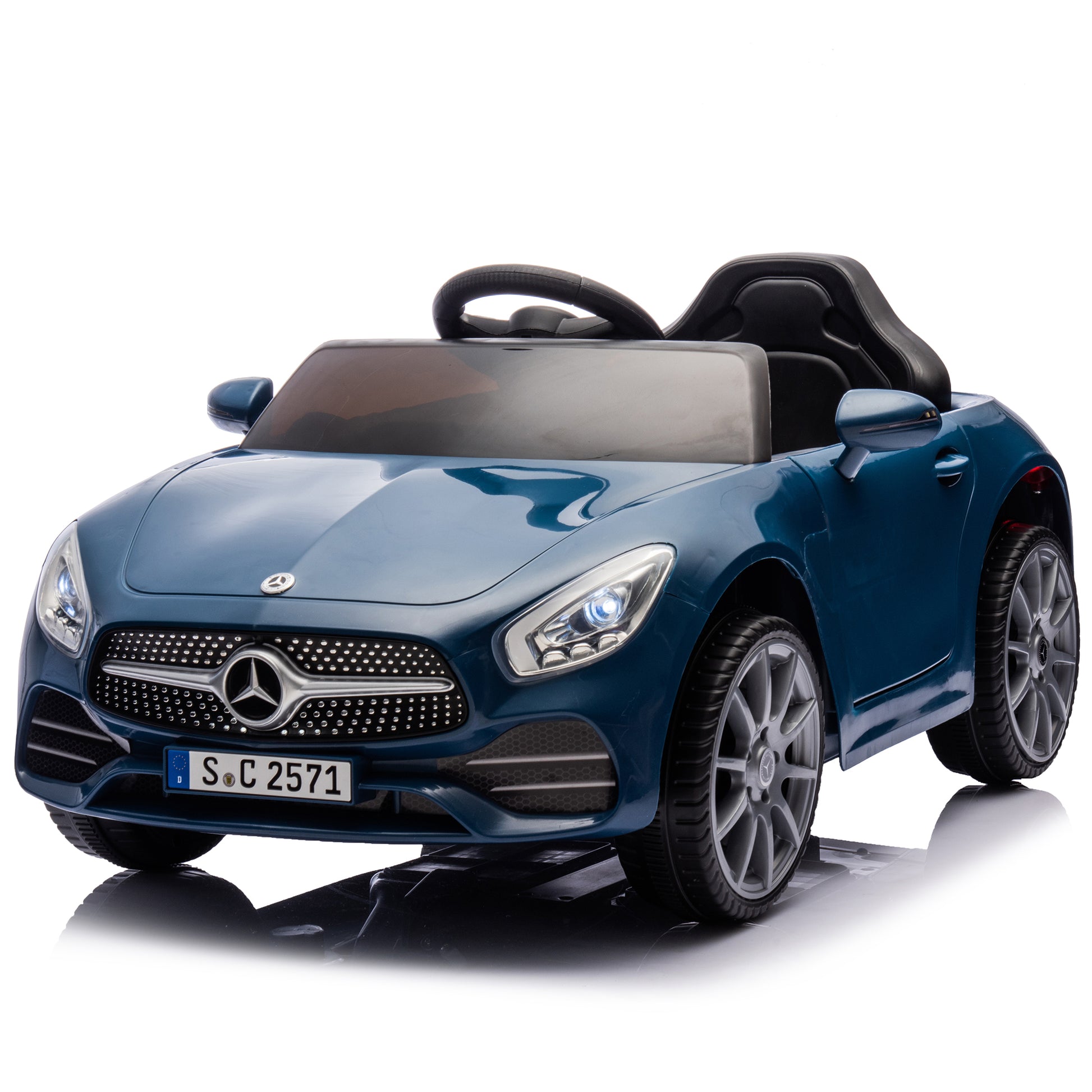 Licensed Mercedes Benz Cls 350,12V Kids Ride On Toy Car W Parents Control,2Wd,Four Wheel Suspension,Music,Bluetooth,Led Light,Usb,Power Display,Volume Adjustment,Speeds 1.24 3.11Mph For Kids Aged 2 4. Blue 50 99 Lbs Polypropylene