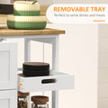 Homcom Rolling Kitchen Island Cart, Bar Serving Cart With Drawers, White White Mdf