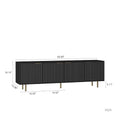 Black Modern Tv Stand Fluted 68