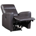 Brown Power Recliner With Square Armrest Brown Primary Living Space Tight Back Contemporary Square Arms Wood Metal