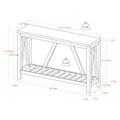 Farmhouse A Frame Entry Table With Lower Shelf Dark Walnut White Oak Walnut Mdf
