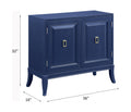 Blue 2 Door Console Cabinet Freestanding 1 2 Shelves Blue Primary Living Space Solid Wood Mdf