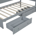 Twin Size Wood Daybed With 2 Drawers And Guardrail, Gray Gray Solid Wood Mdf