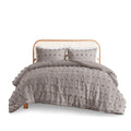 Clip Jacquard Comforter Set Twin Grey Polyester