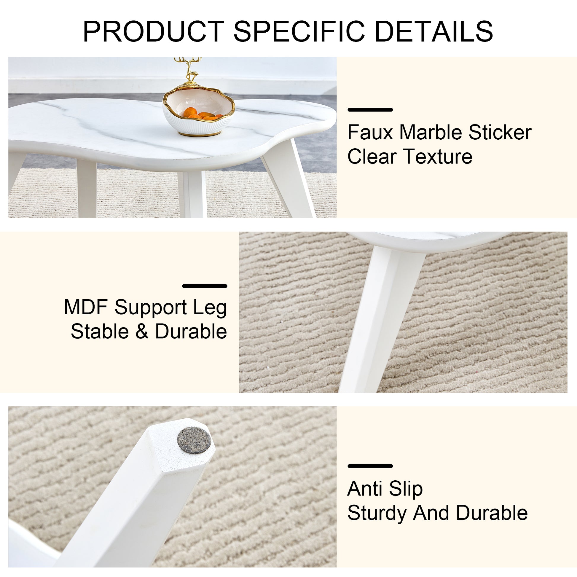 Modern Minimalist White Table Top. Cloud Shape Gives You A Experience, Computer Desk. The Game Table. Suitable For Dining And Living Rooms. White Mdf