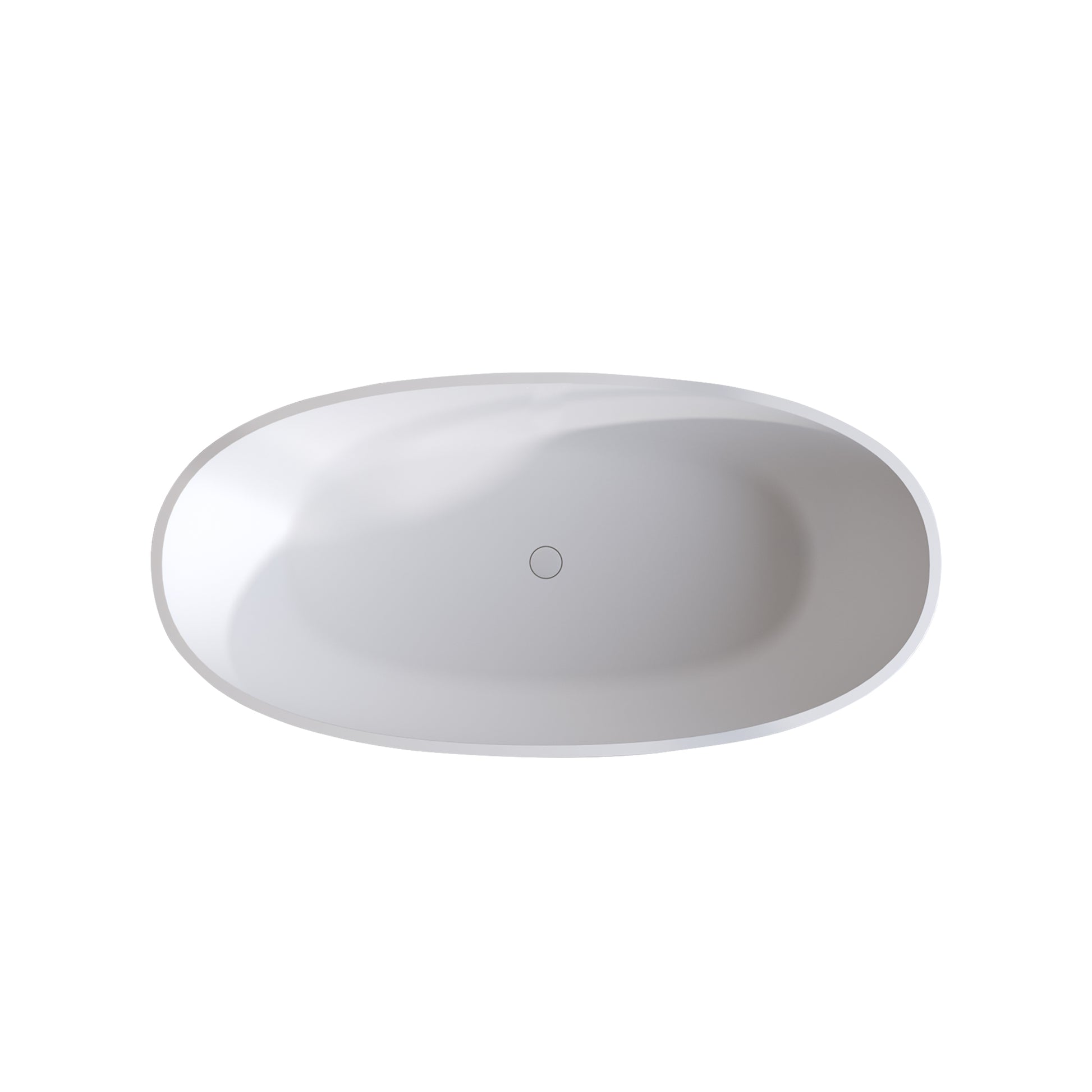 59'' Solid Surface Matte Tub, Solid Surface Soaking Tub, Stone Resin Freestanding Bathtub, Thick Edge Stand Alone Tubs With Overflow, Pop Up Drain, Matte White Oval Matte White Oval Freestanding Tubs 59 61 In Soaking Center Solid Surface