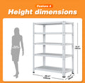 Household Storage Rack, Adjustable Display Rack, Basement Balcony Storage Rack, Carbon Steel Storage Rack, 100Cm * 40Cm * 180Cm, Five Floors White 5 White Etagere Primary Living Space Metal