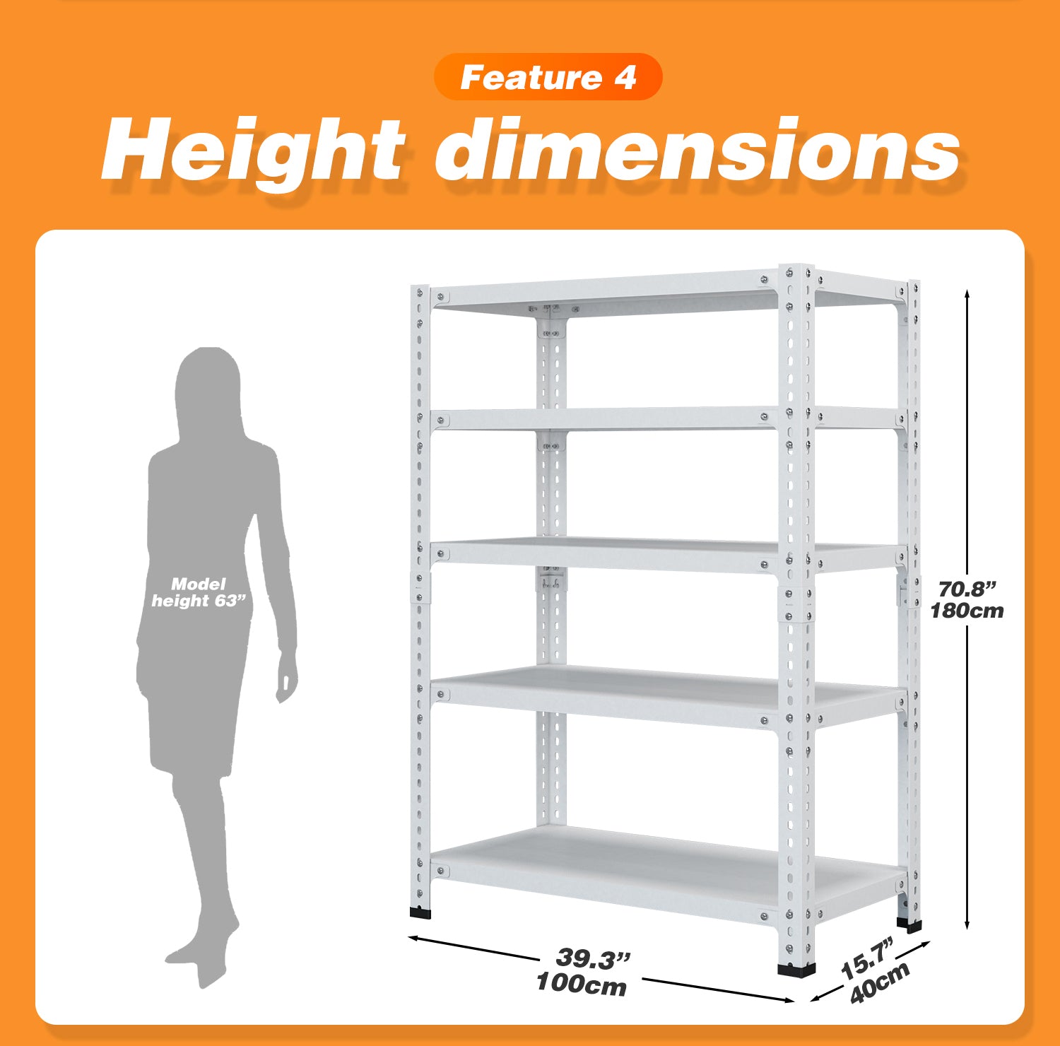 Household Storage Rack, Adjustable Display Rack, Basement Balcony Storage Rack, Carbon Steel Storage Rack, 100Cm * 40Cm * 180Cm, Five Floors White 5 White Etagere Primary Living Space Metal