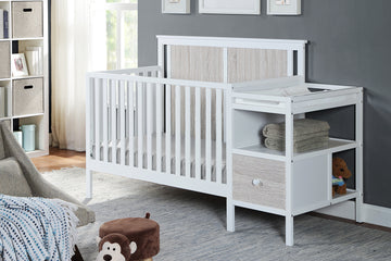 Connelly 4 In 1 Crib And Changer Combo White Rockport Gray White Gray Wood