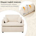 Mirod Oversized Accent Chair Comfortable Armrest Cushions, Versatile Neutral Style, Elegant Design, Durable Frame Beige Polyester