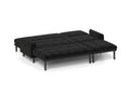 Black Corduroy Sectional Sofa: Convertible 3 Seaters Sofa, L Shaped Sofa, And Bed Black Velvet Metal Primary Living Space Medium Soft Loose Back Pillow Top Arms Foam Fabric Metal 3 Seat