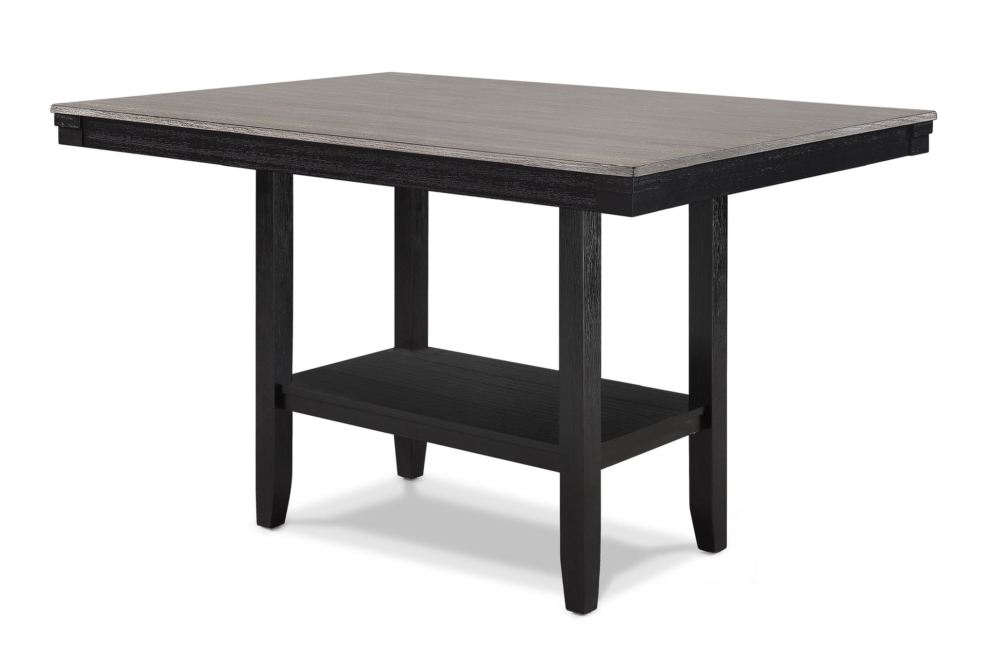 1Pc Contemporary Light Gray Counter Height Dining Table With Black Base Rectangular Dining Wooden Furniture Black,Light Gray Seats 6 Dining Room Contemporary,Farmhouse,Transitional Rectangular Wood