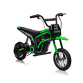 24V14Ah Kids Ride On 24V Electric Toy Motocross Motorcycle Dirt Bike Xxl Large,Speeds Up To 14.29Mph,Dual Suspension, Hand Operated Dual Brakes, Twist Grip Throttle, Authentic Motocross Bike Geometry Green Polypropylene