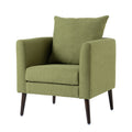 Barrel Chair, Modern Accent Chair, Fabric Armchair Club Chair,Upholstered Arm Chair With Solid Wood Legs,Waist Pillow,Padded Single Chair For Living Room Bedroom Study Waiting Room,Olive Green Olive Green Light Brown Primary Living Space Modern