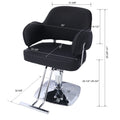 Salon Styling Chair For Hair Stylist Wide Seat,Hair Salon Chair Heavy Duty, Beauty Spa Cosmetology Shampoo Hairdressing Eq,Black,Square Base Black Pu