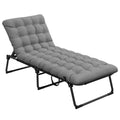 Outsunny Outdoor Chaise, Adjustable Folding Chaise Lounge With 4 Position Backrest, Magazine Pocket, Removable Head Pillow, Sun Bathing Lounger Chair For Patio, Beach, Gray Gray Steel