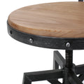Metal Chair With Wooden Seat Antique Black Metal & Wood