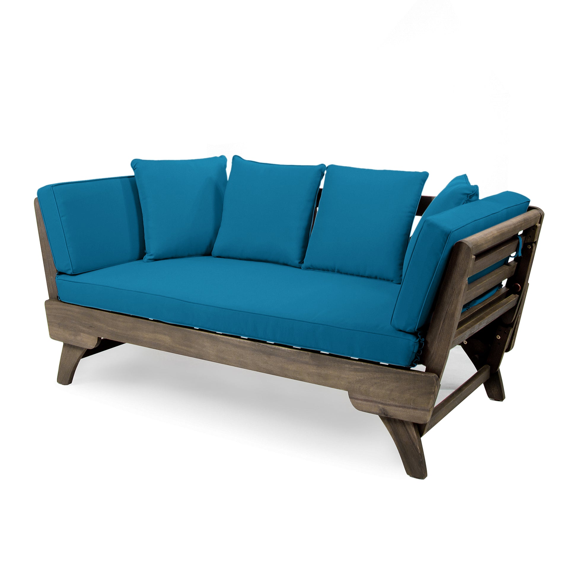 Ottavio Sofa Daybed Grey Grey Teal Wood Waterproof Fabric