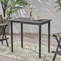 Outdoor Minimalist Acacia Wood Rectangle Bar Table Dark Gray Dark Gray Garden & Outdoor Minimalist Acacia Wood