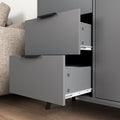 Storage Cabinet With 3 Drawers & Adjustable Shelf, Mid Century Cabinet With Door, Accent Cabinet For Living Room, Home Office, Entryway, Gray 3 4 Drawers Gray Particle Board