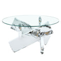 Round Glass Coffee Table, 33.4 