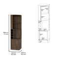 Corner Bar Cabinet, Two External Shelves, Dark Walnut Brown Solid Wood Mdf Engineered Wood