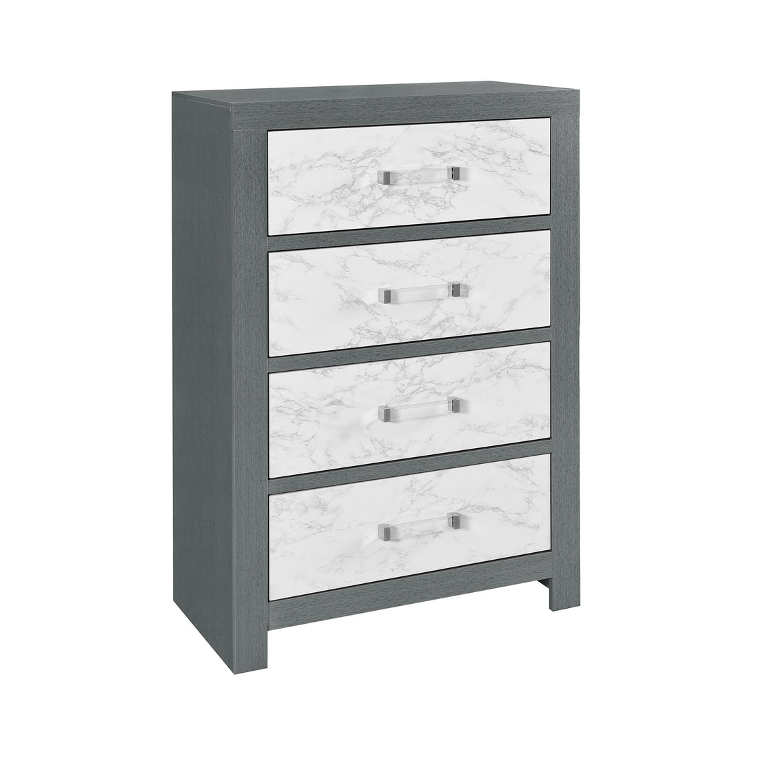 Rush Grey Chest Grey Solid Wood Mdf