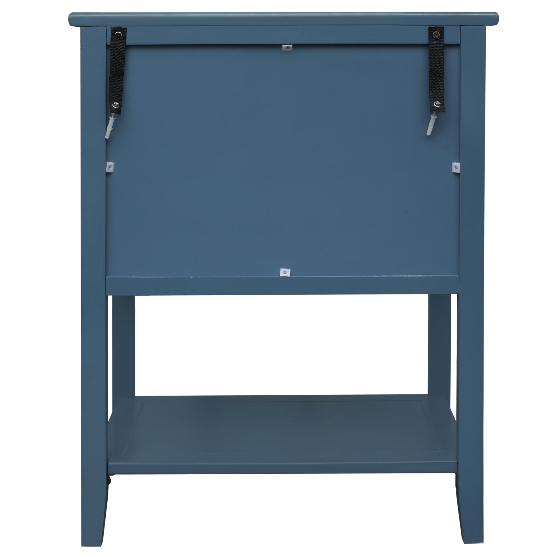 2 Drawer Side Table,American Style, End Table,Suitable For Bedroom, Living Room, Study Blue Mdf