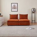 Modern 2 Seater Armless Sofa Couch For Living Room Modular Design, Ultra Soft Chenille Fabric, Easy Assembly, Sturdy Frame, Stylish And Comfortable Perfect For Apartments Orange Wood Foam Chenille 2 Seat