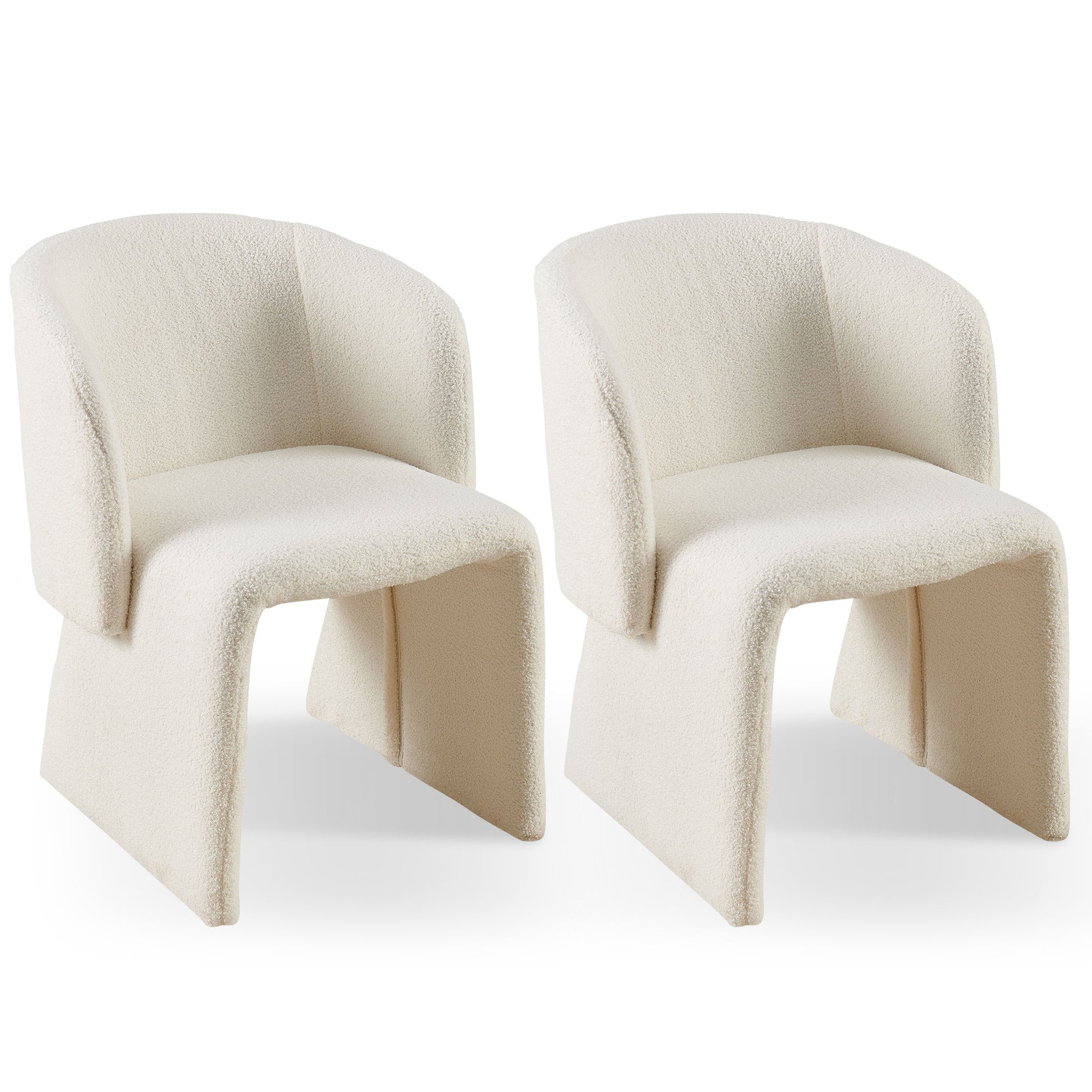 Modern Accent Chair White Single Sofa Chair,Upholstered Side Chair Teddy Comfy Chair For Dining Room Bedroom Living Room Reception Off White 1Pc Off White Primary Living Space Modern Teddy