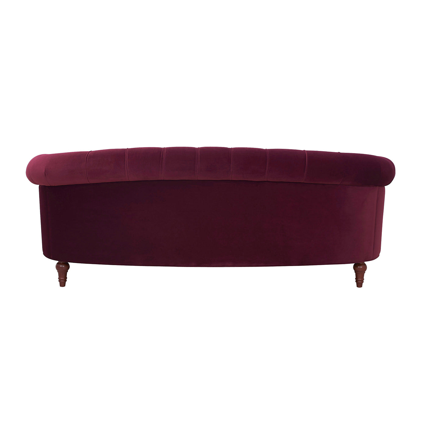 La Rosa Victorian Chesterfield Tufted Sofa, Burdy Velvet Burgundy Foam Velvet 3 Seat