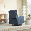 Jiada Upholstered Swivel Glider.Flannel Fabric.Rocking Chair For Nursery In Navy Blue.Modern Style One Left Bag Navy Blue Primary Living Space Foam Fabric Metal