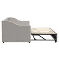 Twin Size Upholstered Daybed With Pop Up Trundle, Gray Twin Gray Upholstered