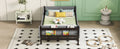 Twin Bed With Headboard, Footboard, Safeguards, Built In Bed End Book Storage Rack ,Grey Twin Grey American Design Pine