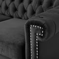 Seat Sofa Black Wood Primary Living Space Tufted Back American Traditional Rolled Arms Foam Velvet