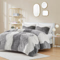 Ombre Shaggy Faux Fur Comforter Set Twin Multicolor Polyester