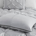 7 Piece Tufted Comforter Set Grey Full Full Grey Polyester