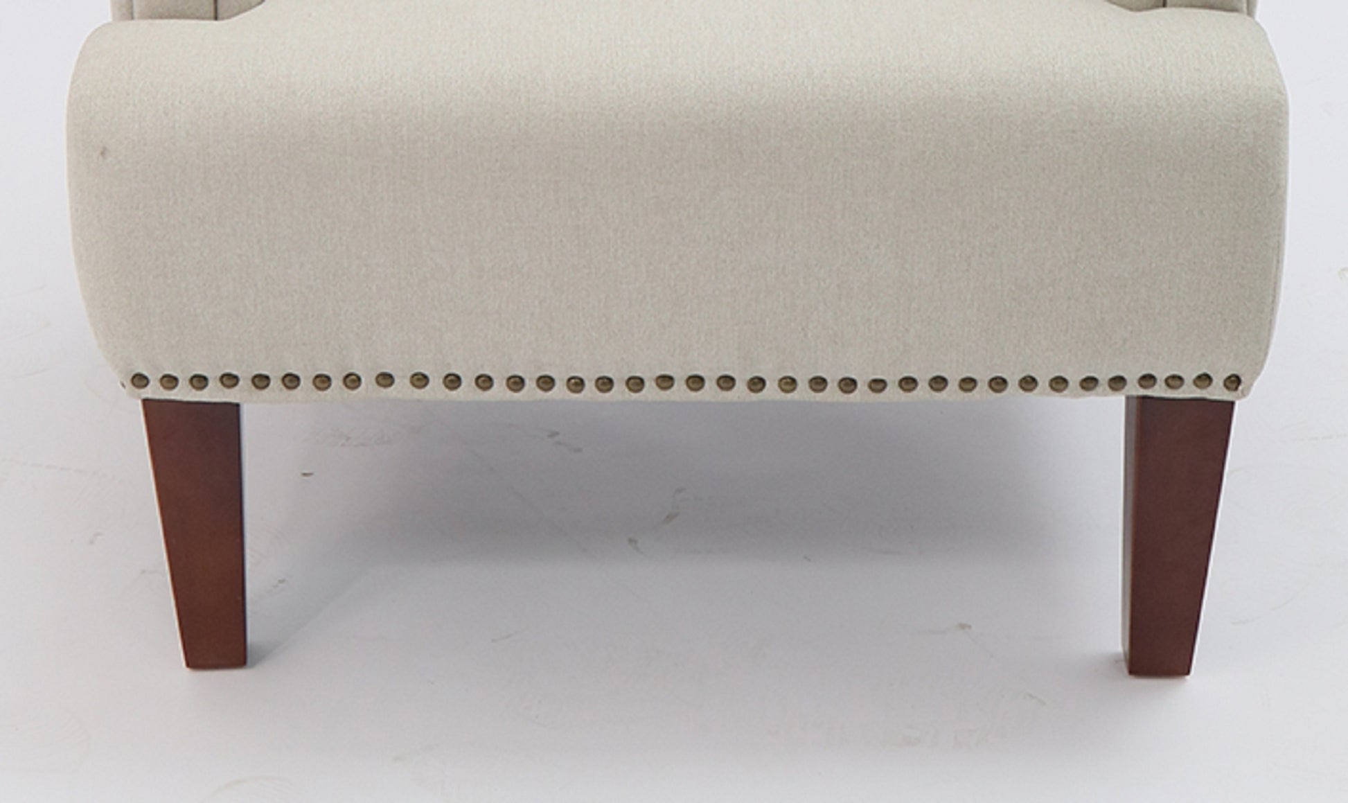 1Pc Traditional Accent Chair Rolled Arms Trim Soft Fabric Upholstered Furniture For Living Room Bedroom Office 30" Wide Armchair Light Beige Color Light Beige Primary Living Space Traditional Foam Wood