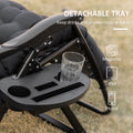Outsunny Zero Gravity Chair, Folding Reclining Lounge Chair With Padded Cushion, Side Tray For Indoor And Outdoor, Supports Up To 264 Lbs., Black Black Steel