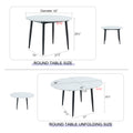 With A Clever Retractable Mechanism, The Mdf Table Top And Black Metal Legs And Has A Smooth And Delicate Surface. The Unique Look Creates The Sleekof A Modern Home. White Mdf Metal