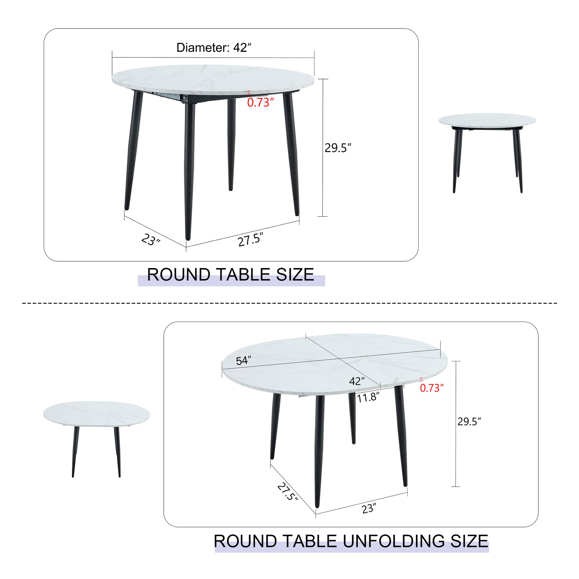 With A Clever Retractable Mechanism, The Mdf Table Top And Black Metal Legs And Has A Smooth And Delicate Surface. The Unique Look Creates The Sleekof A Modern Home. White Mdf Metal