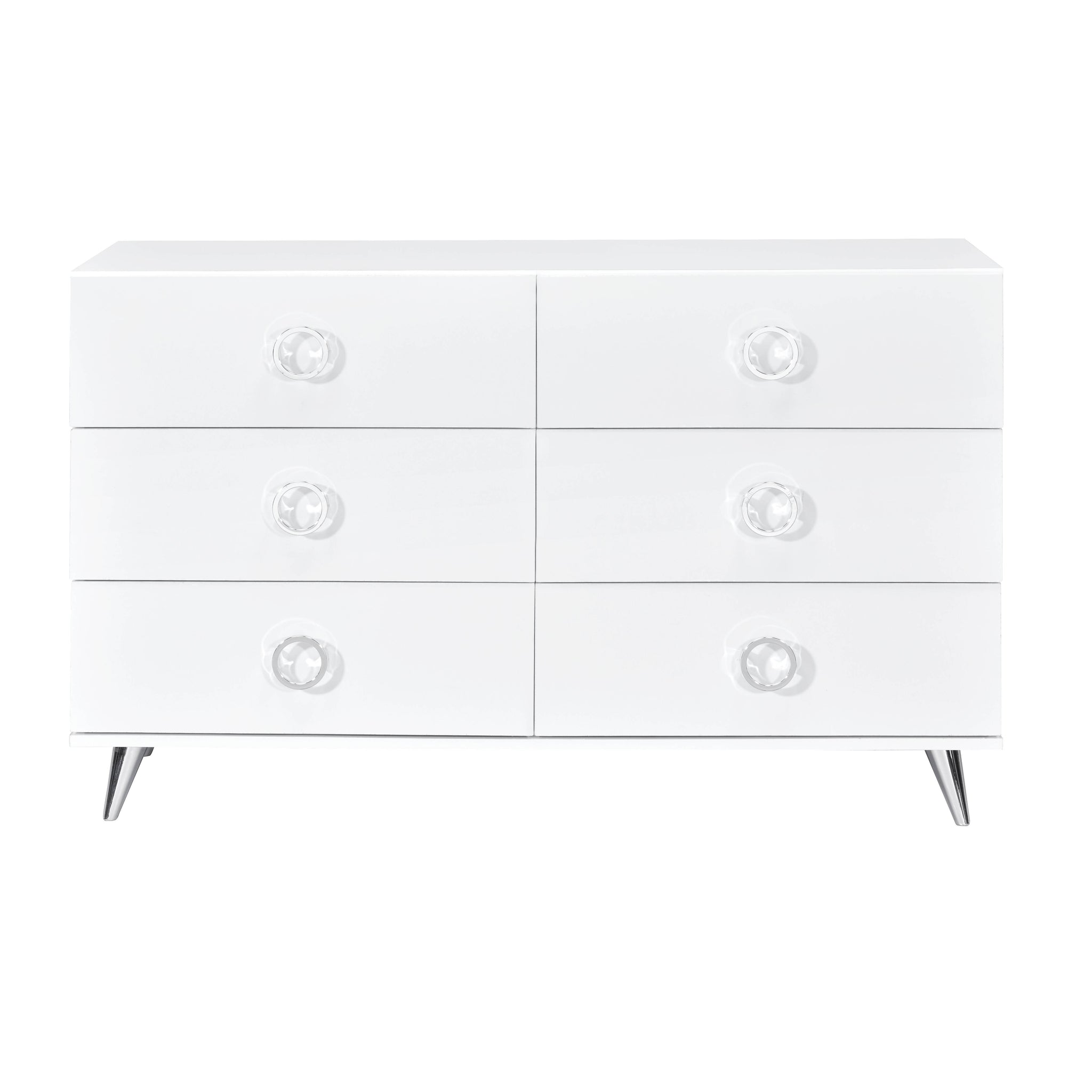 White 6 Drawer Dresser White Bedroom Modern Particle Board