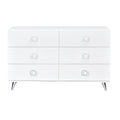 White 6 Drawer Dresser White Bedroom Modern Particle Board