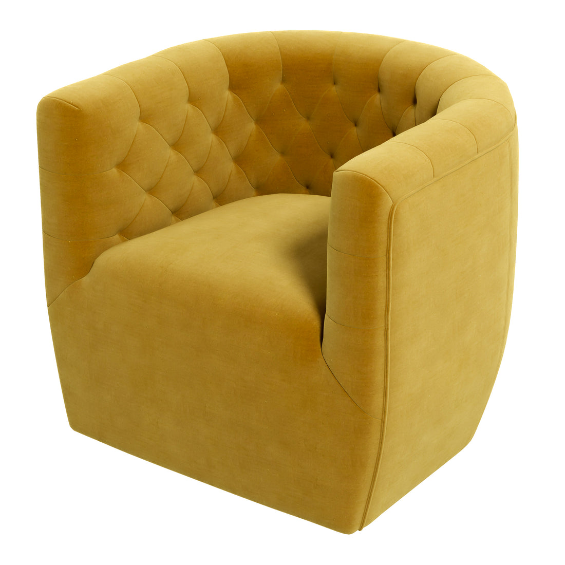 Delaney Swivel Chair Gold Velvet Yellow Velvet Wood Solid Wood,Velvet