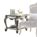 Antique Platinum 1 Shelf End Table Silver Primary Living Space Traditional Shelves Square Wood