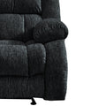 Stonic Ebony Glider Recliner Black Fabric